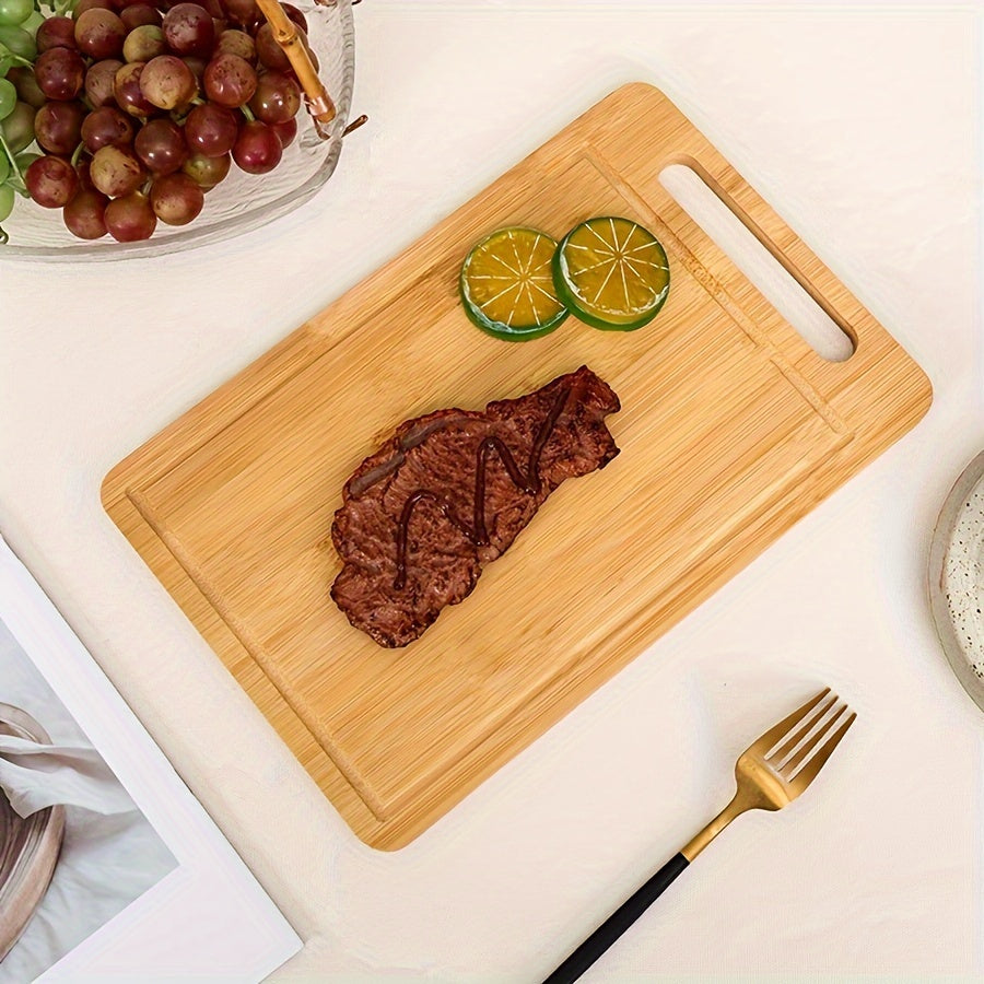 Extra-Large Bamboo Cutting Board - Durable, Easy-Grip Chopping Block with Juice Groove for Fruits, Vegetables, Meat & Poultry, Perfect for Holidays & Everyday Use