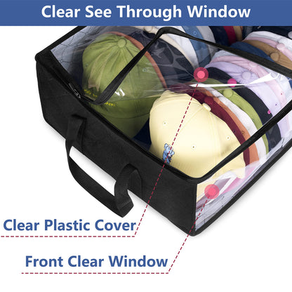 Large Capacity Hat Storage Box – Holds Up to 40 Hats, Multi-Purpose Storage for Toys, Books, DVDs – Space-Saving for Wardrobe, Under-Bed, Bedroom, Dormitory