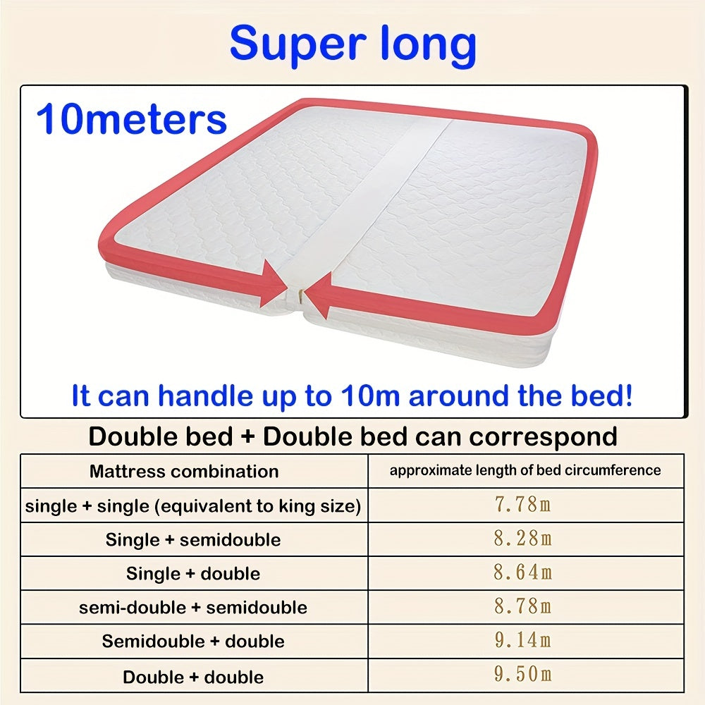 Bed Strap Mattress Joiner – 33ft Long Bed Connector Strap with Adjustable Buckle, Reduces Burden and Keeps Mattresses Together