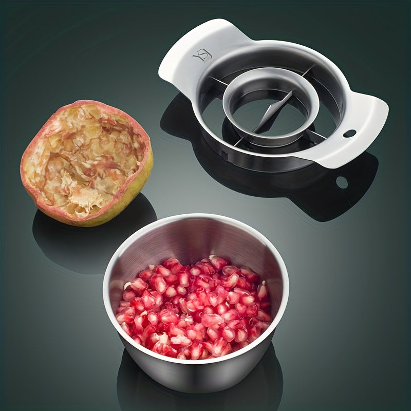 3pcs Pomegranate Peeling Tool Set - 304 Stainless Steel Deseeder, Aril Removal and Fruit Peeler for Easy Use