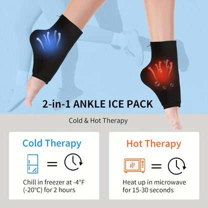 Reusable Gel Ice Pack for Feet - Hot and Cold Therapy, Ideal for Achilles Tendonitis, Plantar Fasciitis, and Swelling Relief