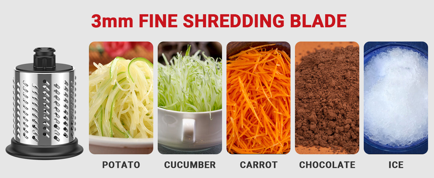 Dishwasher Safe Stainless Steel Slicer & Shredder Attachment for KitchenAid Stand Mixer – Vegetable & Salad Cutter