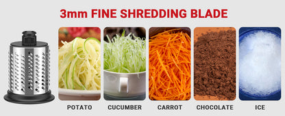 Dishwasher Safe Stainless Steel Slicer & Shredder Attachment for KitchenAid Stand Mixer – Vegetable & Salad Cutter
