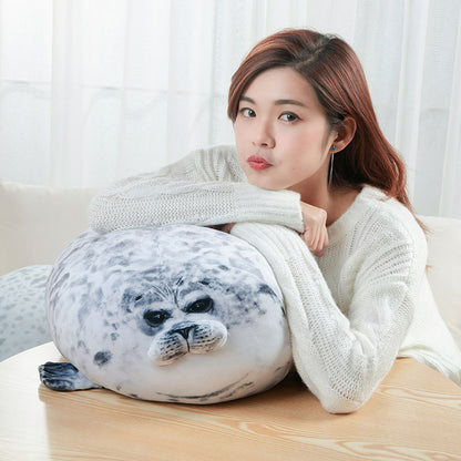 Angry Blob Seal Pillow – Chubby 3D Sea Lion Plush Stuffed Toy & Sleeping Throw Pillow for Kids & Girls