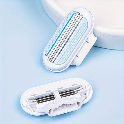 Precision Women’s Hair Removal Kit – Safe & Painless Manual Tool, 8 Interchangeable Blades, 3-Layer Stainless Steel, Non-Slip Ergonomic Handle for Effortless Grooming