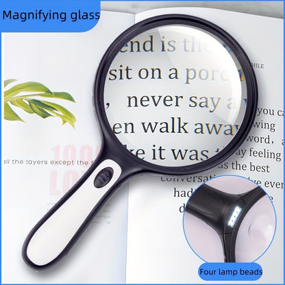 30x/60x LED Magnifying Glass - Handheld Design for Reading, Jewelry, and Low Vision Assistance