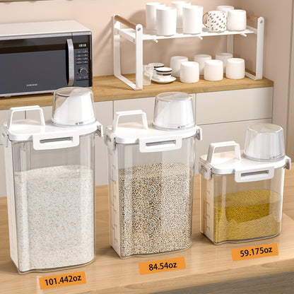 Airtight Food Storage Container with Lid - Moisture & Leak-Proof, Ideal for Grains, Nuts, Flour & Rice, Portable Kitchen Organizer