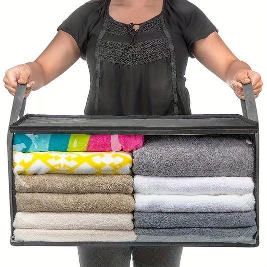 Large Capacity Clothes Storage Bag - Foldable Quilt Packing Bag with Clear Window - Household Closet Organizer