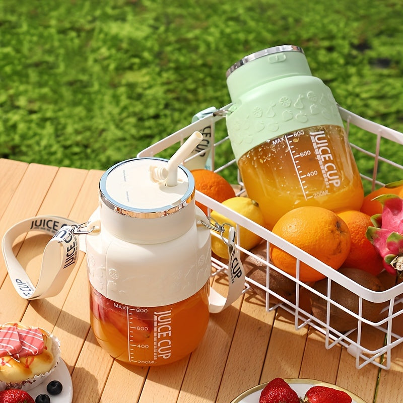 Wireless Portable Multifunctional Electric Juicer - Large Capacity Fruit Blender for Home | Rechargeable, Easy to Clean, BPA-Free | Includes Drinking Straw and Juice Cup
