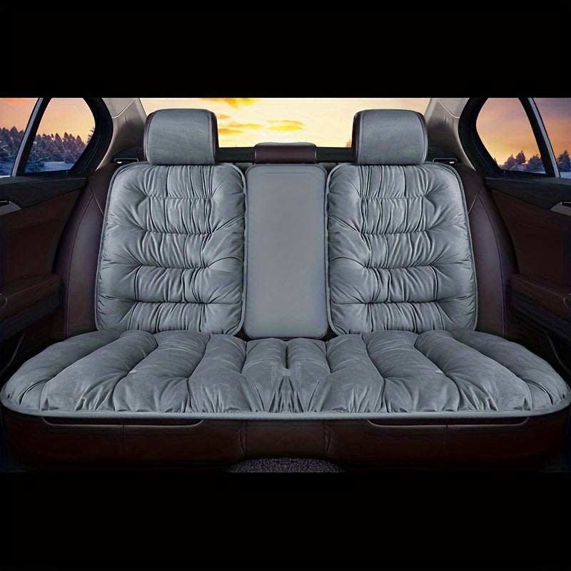 Thickened Winter Car Rear Seat Cushion – Warm Plush Cushion for 5-Seater Cars with Backrest, Single Chair Cushion