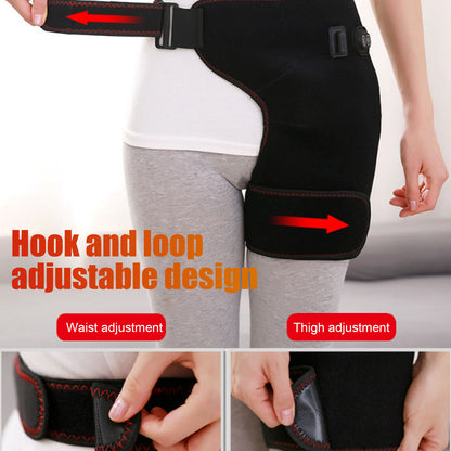 Heated Hip Groin Brace – Flexible & Portable Thigh Support for Muscle Relaxation and Pain Relief