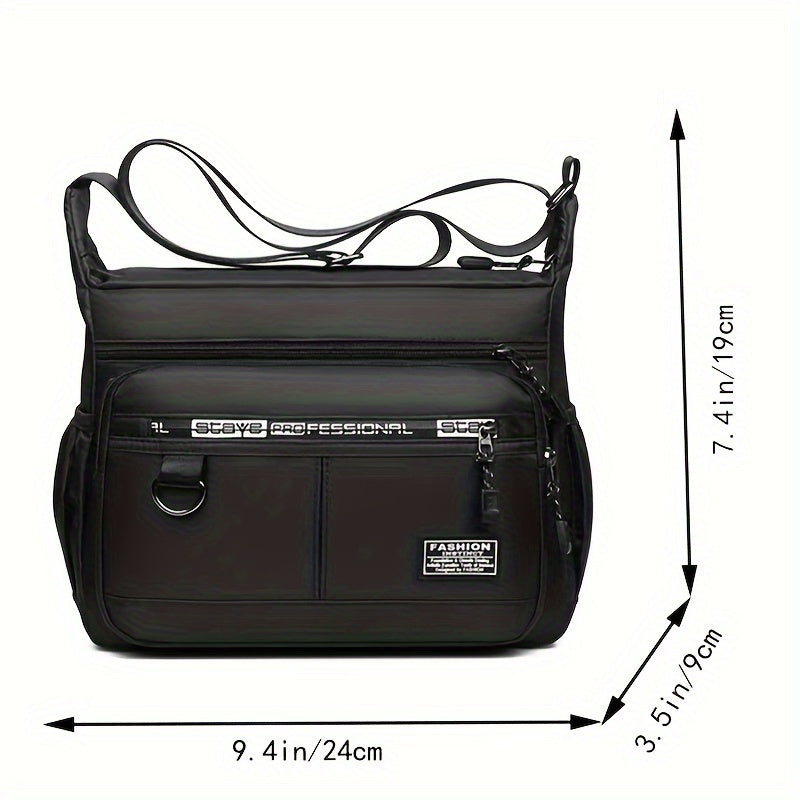 Large Capacity Oxford Cloth Waterproof Crossbody Bag - Durable, Adjustable Sling Shoulder Bag for Men - Ideal for Travel, Leisure, and Student Storage