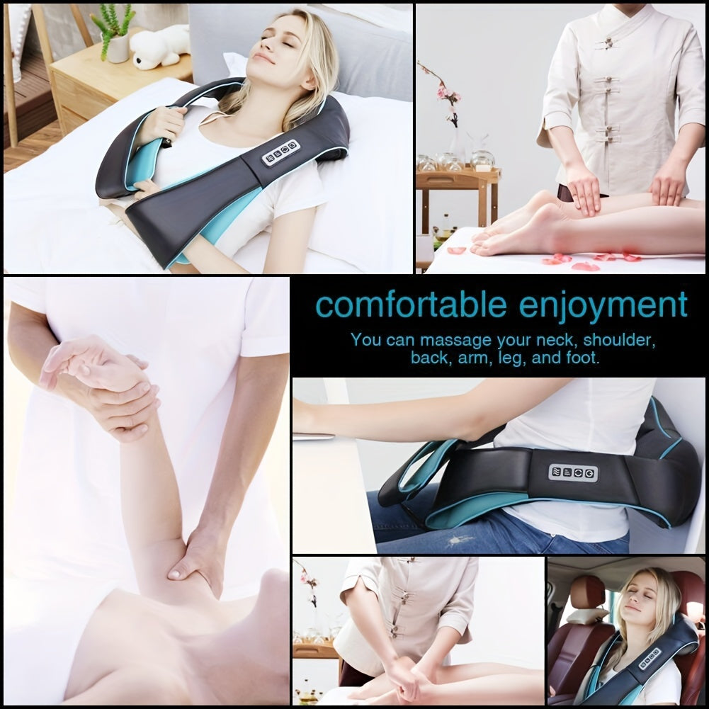 Heated Shiatsu Neck and Shoulder Massager – Deep Kneading Massage for Neck, Back, Waist and More, Ideal Gift for Men, Women, and Parents
