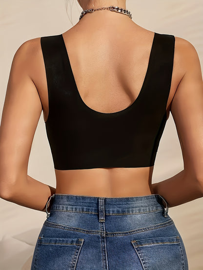 2 Pack Elegant Lace Deep V-Neck Wireless Bras – Comfortable Front Closure, Soft Cups, Breathable Fabric, Adjustable Straps – Fashionable Lingerie Set for Everyday Wear