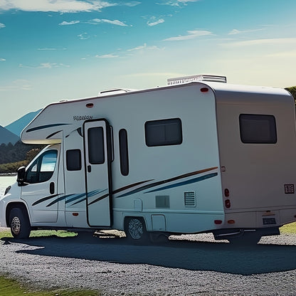 Heavy-Duty Travel Trailer RV Cover - Extra-Thick Waterproof & Anti-UV Top Panel, Reinforced Windproof Design, Breathable Camper Cover Fits Motorhomes