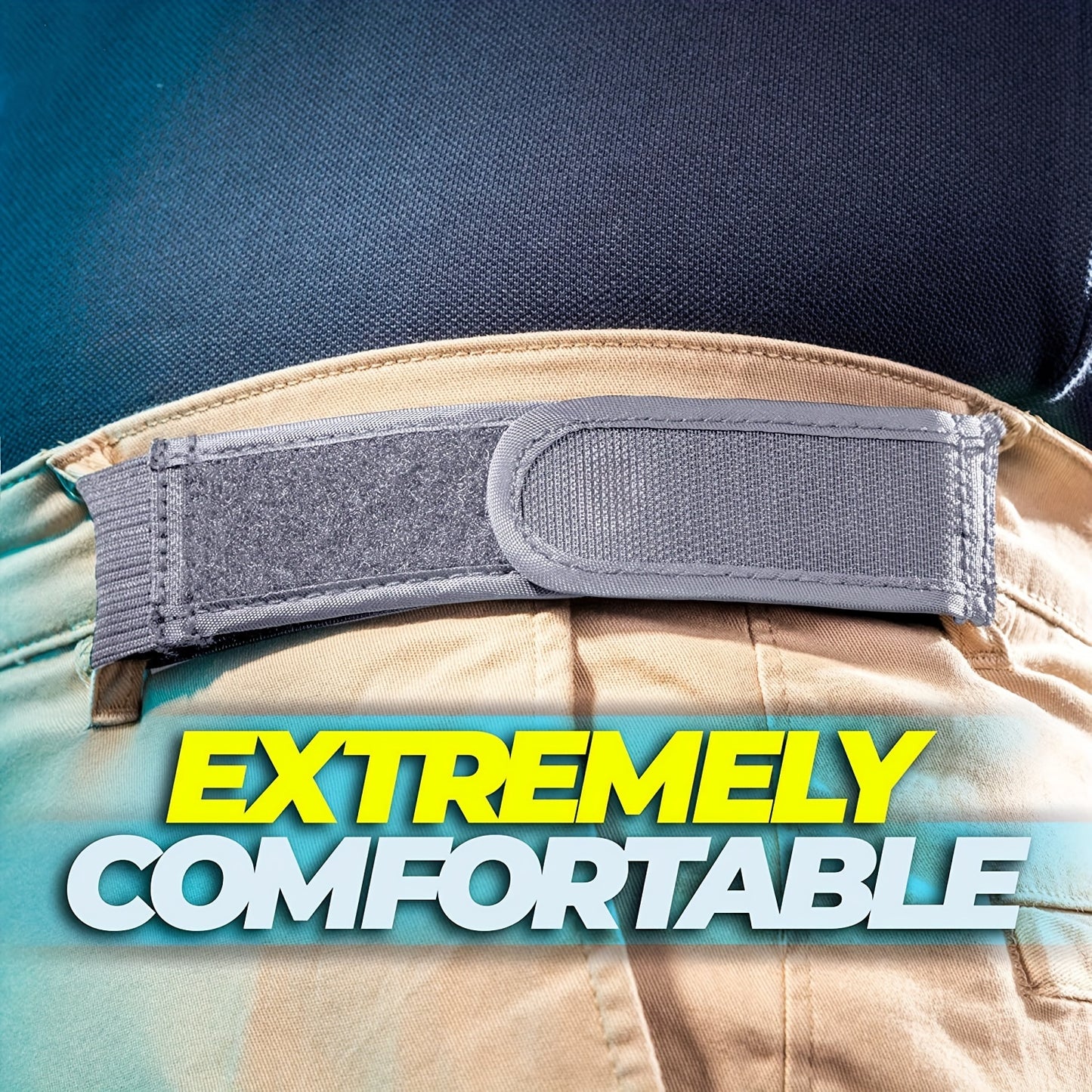 Men's No-Buckle Elastic Belt – Casual Nylon Waistband with Magic Tape Closure, One Size Fits Most