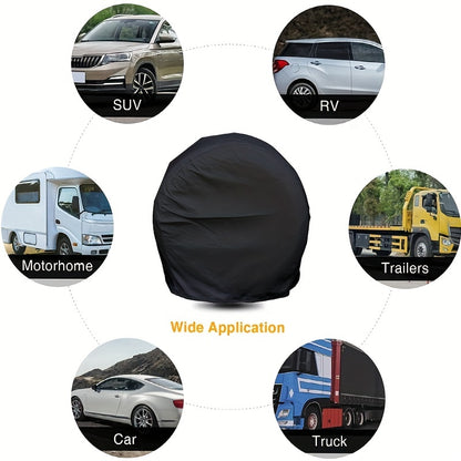 4pcs Black Tire Cover – Waterproof Wheel Protector for Truck, SUV, Trailer, Camper