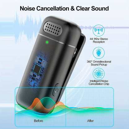 Pro Wireless Lavalier Mic System - Omnidirectional Condenser, Digital Display, Charging Case, Crystal-Clear Audio - Ideal for Interviews, YouTube, Vlogging, and Public Speaking