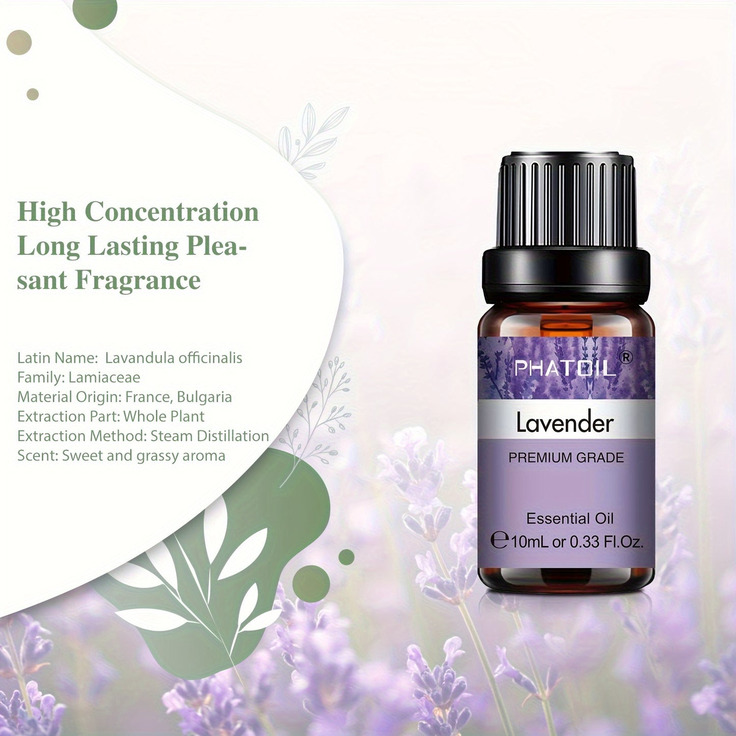 Essential Oils 10ml/0.33 Fl.Oz - Lavender, Vanilla, Eucalyptus, Jasmine, Peppermint, Sandalwood, Frankincense, Sweet Orange, Lemon, Rose, Bergamot, Lemongrass, Patchouli, Cinnamon, Chamomile, Myrrh, Rosemary for Diffusers and Humidifiers