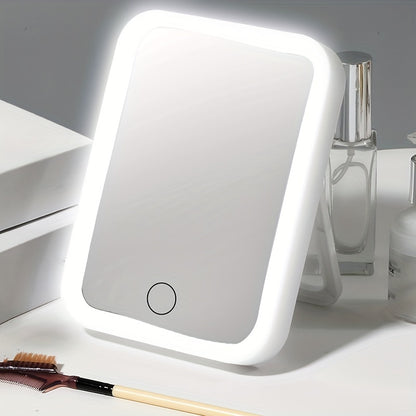 LED Makeup Mirror with Touch Control – 3 Brightness Levels, USB Rechargeable, Portable Vanity Mirror with Adjustable LED Light for Bedroom & Dorm – Gift for Women