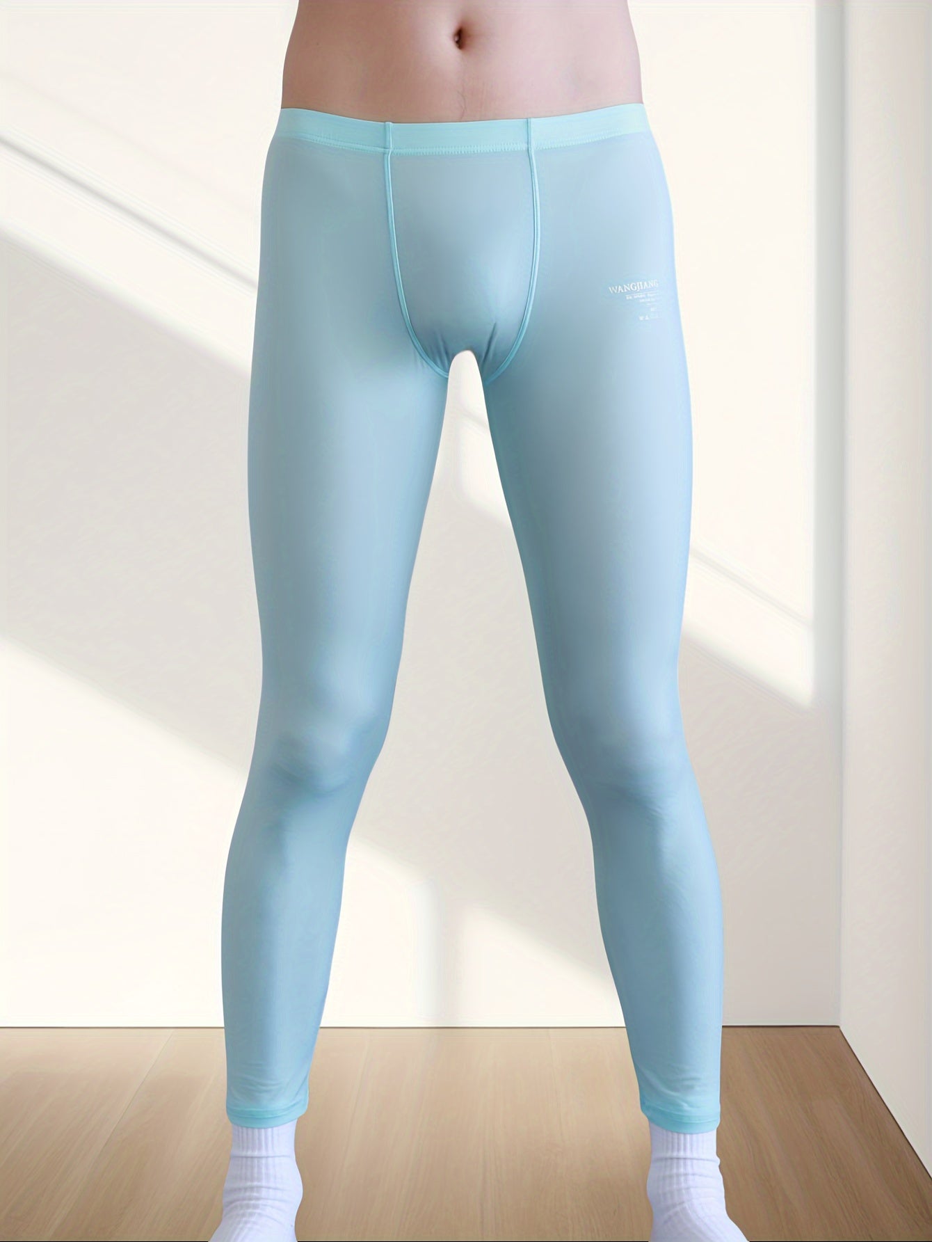 Summer Solid Long Leggings for Men – Slim Fit, Stretchy, Sweat-Absorbing, Comfortable Yoga and Home Pants