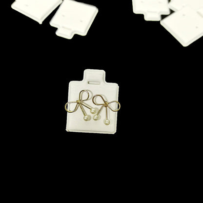 100PCS White Earring Cards with Puff Pad – Ear Studs Display Holder Tray Inserts Jewelry Organizer Wholesale