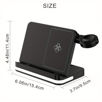 4 in 1 Wireless Charger Station for Samsung Z Fold 5 - Foldable Fast Charging Dock for Galaxy Z Fold 4/3, Z Flip 5/4/3, S24/S23/S22, Note20/10 Ultra, Watch 6/5/Pro/4/3, Earbuds 2/2 Pro/Live