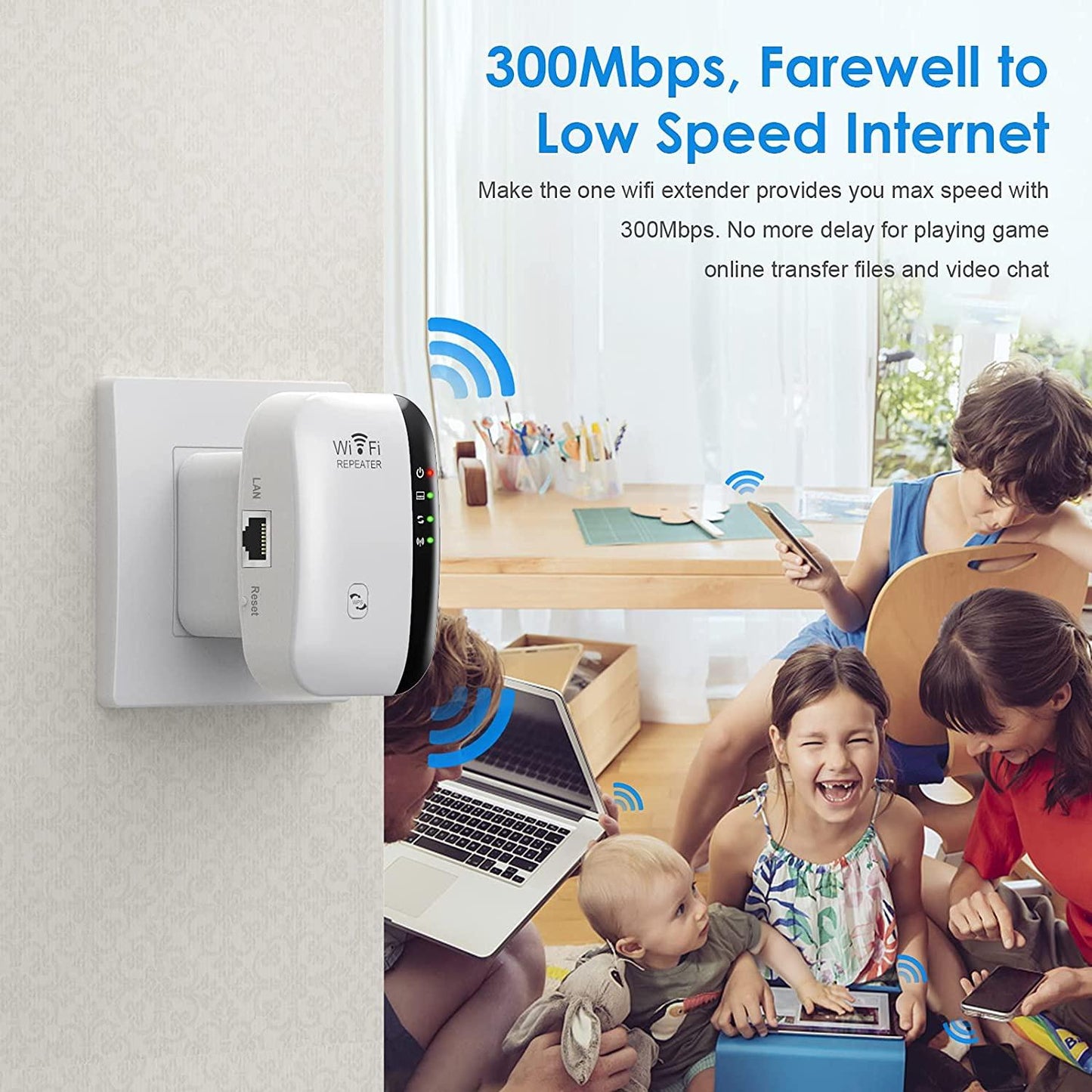 Boost Your WiFi Signal - Long Range Wireless Repeater Access Point, Up to 300Mbp