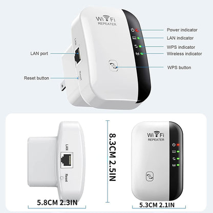 Boost Your WiFi Signal - Long Range Wireless Repeater Access Point, Up to 300Mbp