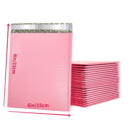 20pcs Eye-Catching Pink Bubble Mailers – 6x9/8x11/10x14 in – Secure Self-Seal Closure – Durable Packaging for Boutique, Beauty, and Fashion