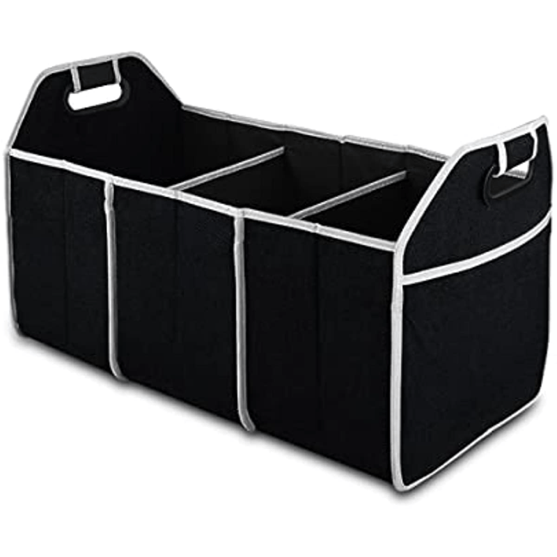 1pc Premium Universal Car Trunk Organizer - Waterproof, Foldable 3-Compartment Storage Bag with Adjustable Dividers - Ideal for SUV, Truck, Van, Sedan, and Road Trips