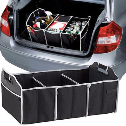 1pc Premium Universal Car Trunk Organizer - Waterproof, Foldable 3-Compartment Storage Bag with Adjustable Dividers - Ideal for SUV, Truck, Van, Sedan, and Road Trips
