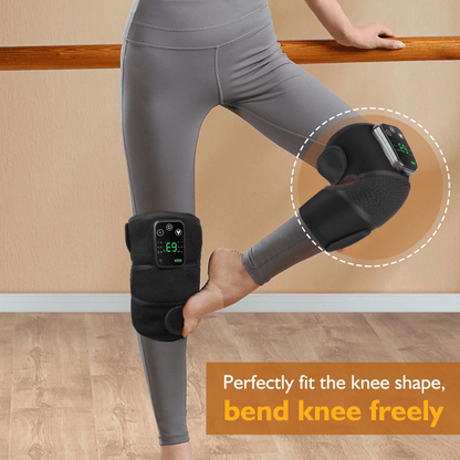 Cordless Knee & Shoulder Massager with Heat – Heated Vibration Brace for Knee, Elbow & Shoulder Pain Relief, 3 Adjustable Modes