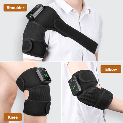 Cordless Knee & Shoulder Massager with Heat – Heated Vibration Brace for Knee, Elbow & Shoulder Pain Relief, 3 Adjustable Modes