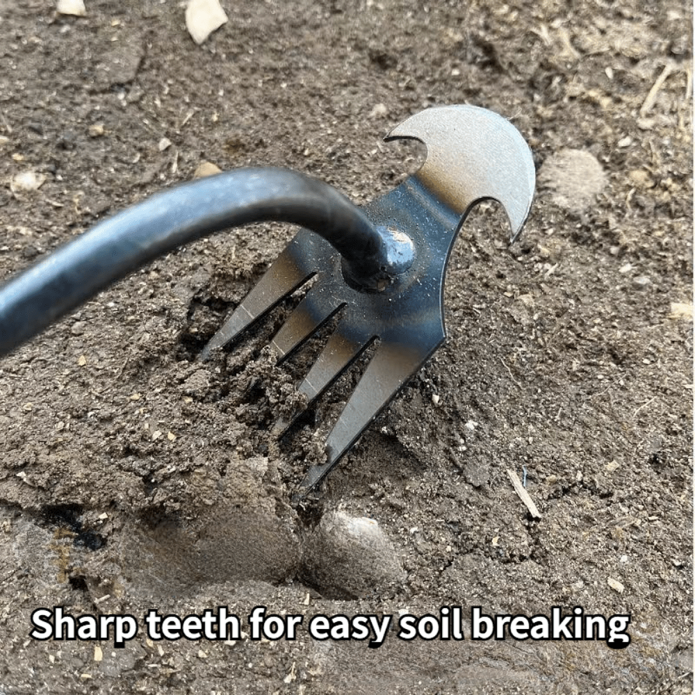 Weeding Artifact Uprooting Tool – 11.81/19.69inch Premium Manganese Steel Weed Puller, 4 Teeth Dual Purpose Hand Weeder with Long Handle for Gardening