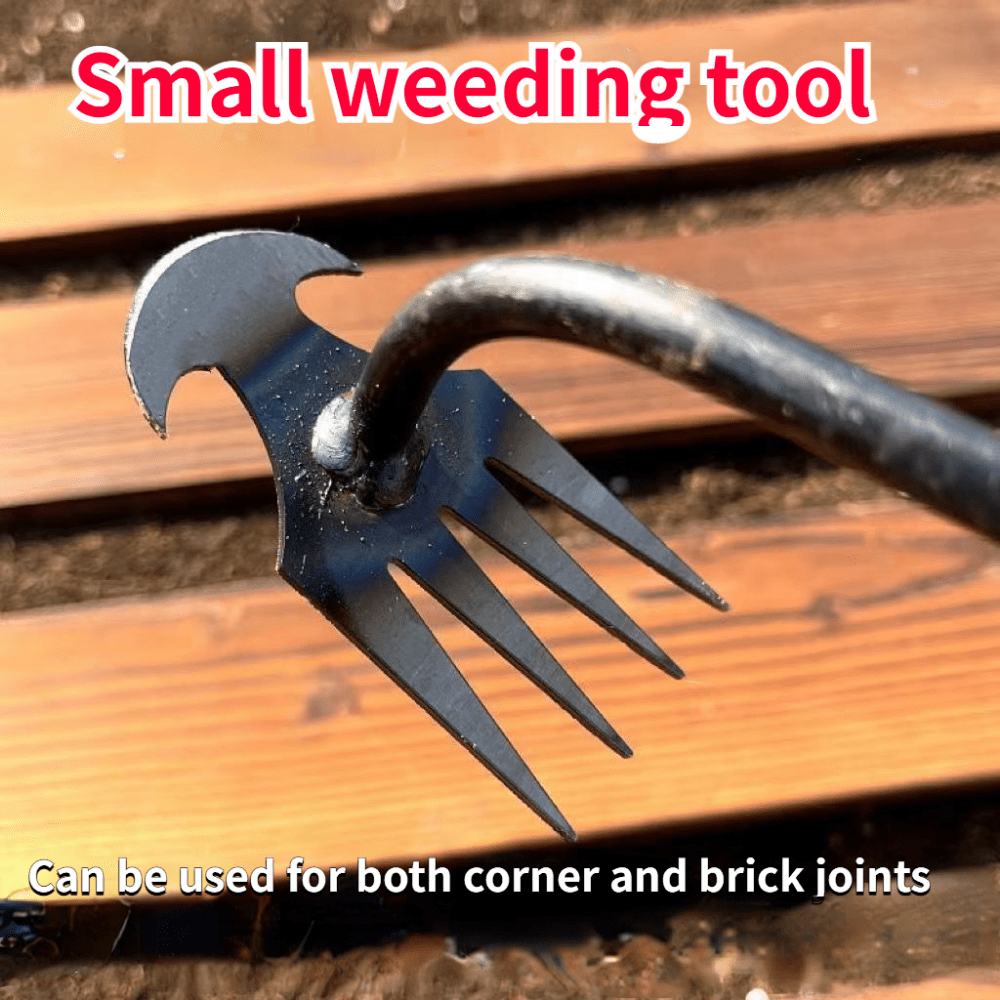 Weeding Artifact Uprooting Tool – 11.81/19.69inch Premium Manganese Steel Weed Puller, 4 Teeth Dual Purpose Hand Weeder with Long Handle for Gardening