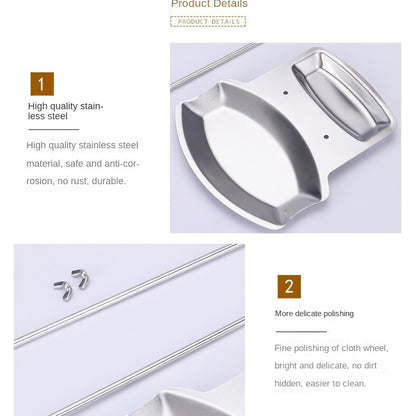 Stainless Steel Pot Cover Rack - Kitchen Storage Tray for Pots and Spoons, Stylish Tabletop Organizer