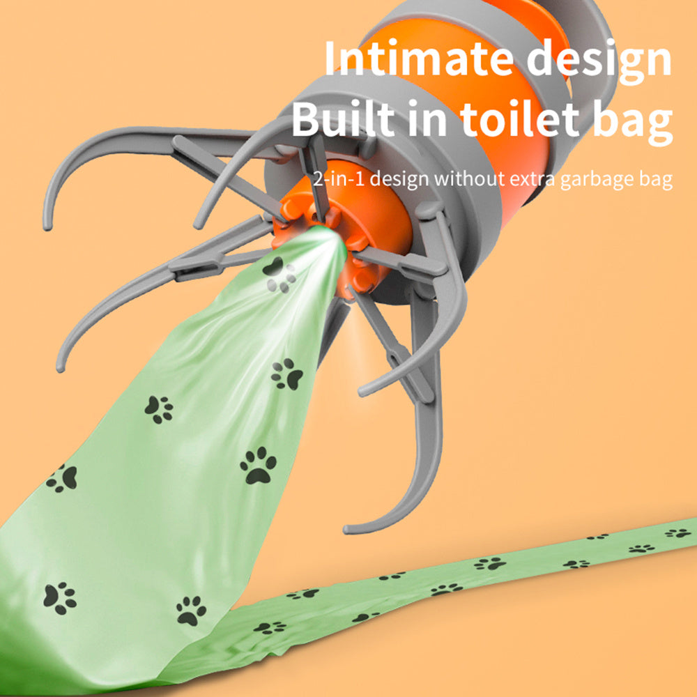 Portable Dog Pooper Scooper with 45 Waste Bags - Outdoor Dog Poop Picker and Excrement Shovel - Essential Pet Cleaning Supplies