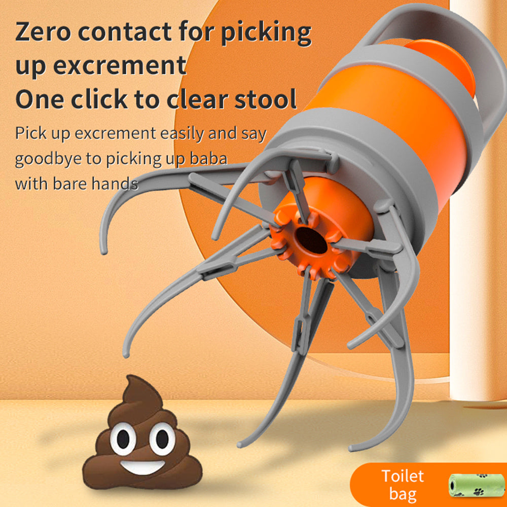 Portable Dog Pooper Scooper with 45 Waste Bags - Outdoor Dog Poop Picker and Excrement Shovel - Essential Pet Cleaning Supplies