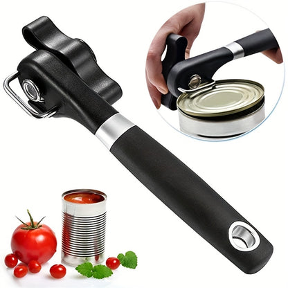 Quick and Easy Stainless Steel Can Opener - Multifunctional Kitchen Gadget for Effortless Can Opening