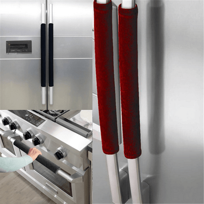 2pcs Premium Kitchen Handle Covers - For Refrigerator, Microwave, Dishwasher - Easy to Clean, Heat Resistant, Durable Protection and Home Decoration