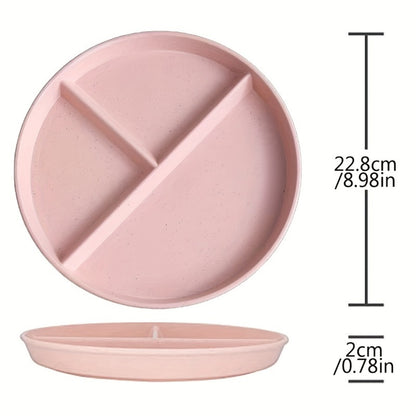 4pcs Unbreakable 9-Inch Wheat Plastic Dinner Plates – Durable, BPA-Free, Reusable for Picnic & Eid Al-Adha Celebrations
