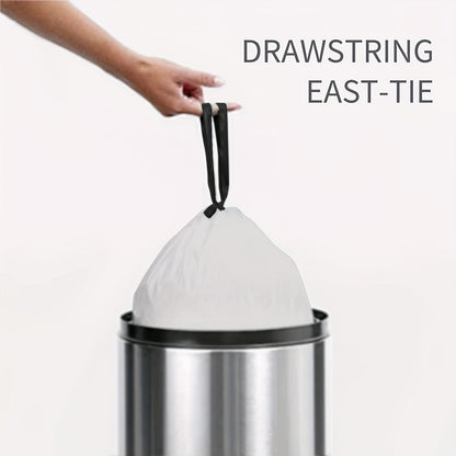 45pcs/3rolls Small Drawstring Trash Bags – 4 Gallons, 15 Liters Plastic Garbage Bags for Bathroom, Bedroom, Office, Restroom – Ideal for Home and Office Use