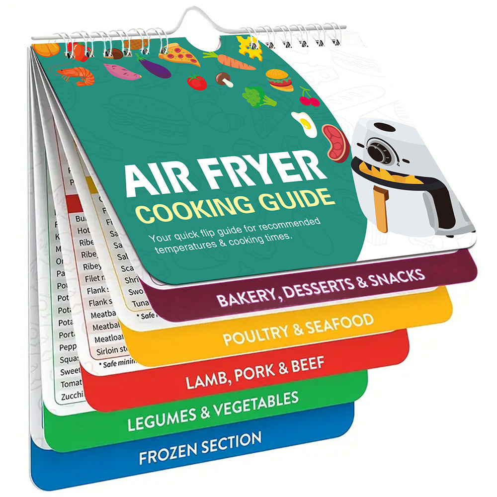 Air Fryer Magnetic Cheat Sheet – Cooking Times Chart for Popular Foods, Quick Reference Guide Kitchen Accessory & Gadget
