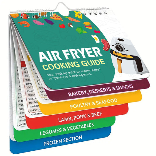 Air Fryer Magnetic Cheat Sheet – Cooking Times Chart for Popular Foods, Quick Reference Guide Kitchen Accessory & Gadget