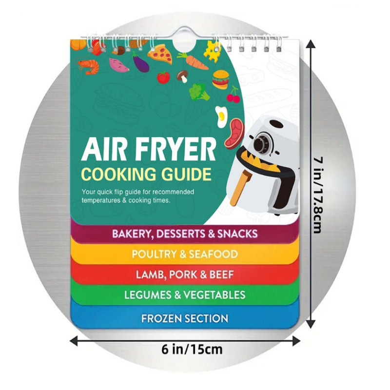 Air Fryer Magnetic Cheat Sheet – Cooking Times Chart for Popular Foods, Quick Reference Guide Kitchen Accessory & Gadget