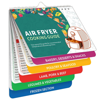 Air Fryer Magnetic Cheat Sheet – Cooking Times Chart for Popular Foods, Quick Reference Guide Kitchen Accessory & Gadget