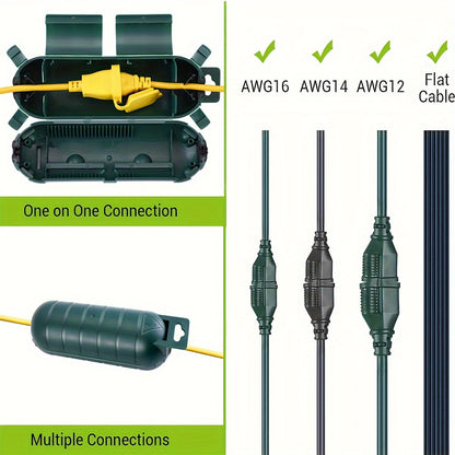Premium Outdoor Extension Cord Cover – Weather-Resistant, Heavy-Duty Plug Connector Protector, Easy to Install and Durable