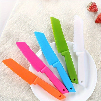 3PCS/6PCS/8PCS Kitchen Knife Set - Plastic Serrated Edges for Safe Cutting of Cakes, Fruits, and Veggies, Perfect for Little Chefs