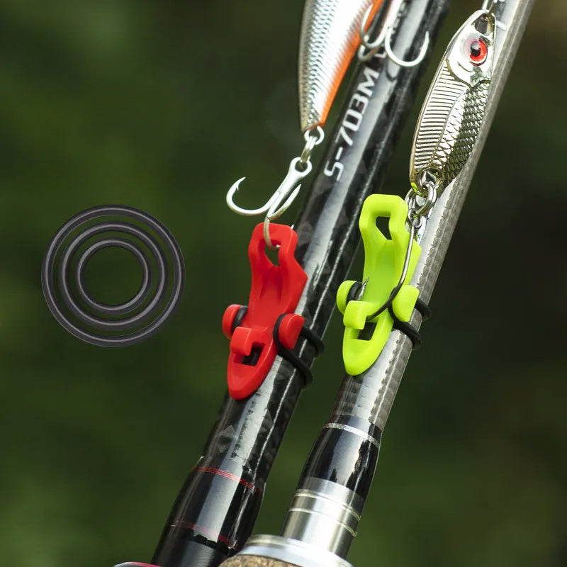 10/20 Sets Fishing Hook Keeper – Protective Jig Hooks Holder with Adjustable Elastic Rubber Rings, Essential Tool for Anglers